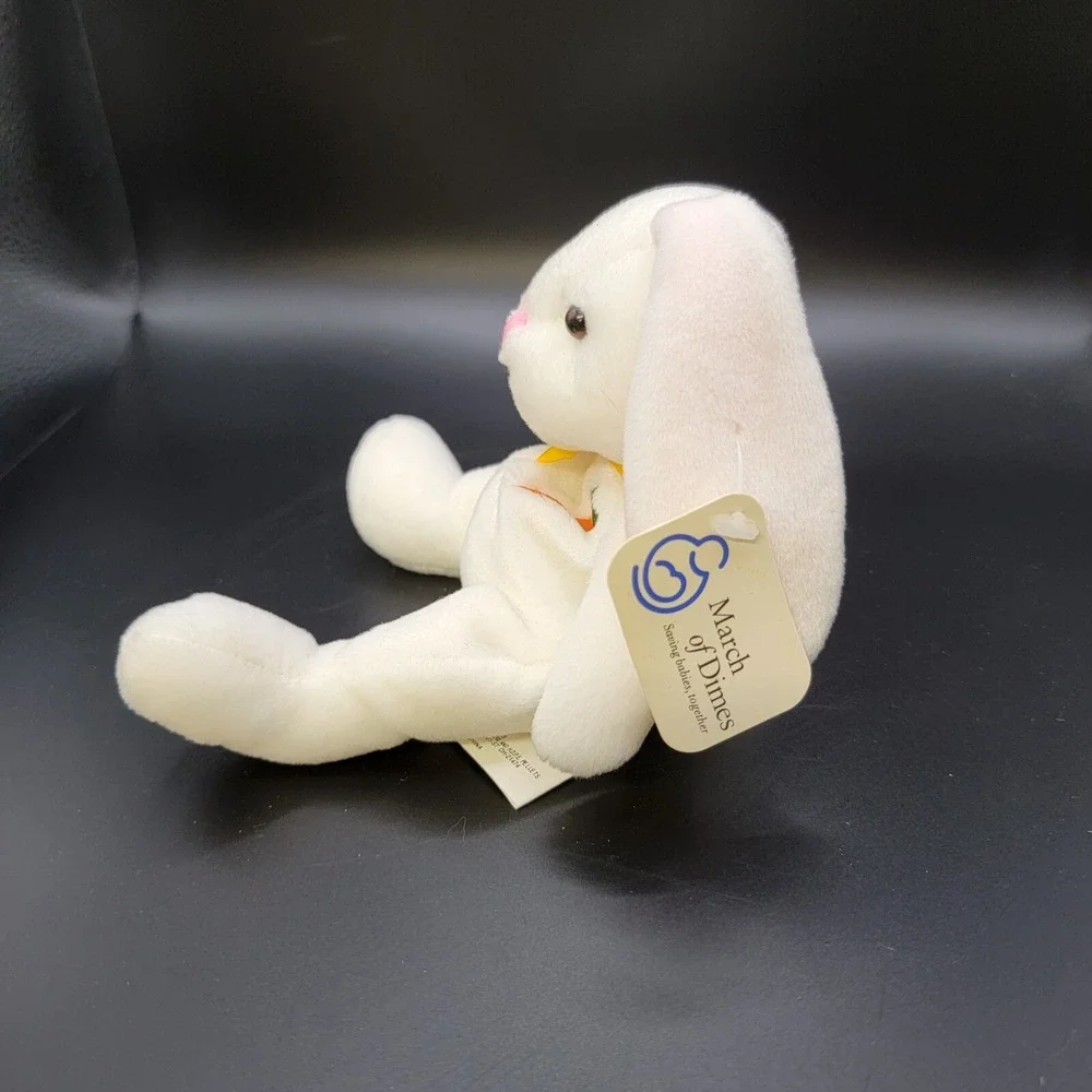 Vintage Plushland Inc 1999 Rabbit Bunny Lucky March of Dimes White Plush